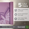image:imageGaiam Yoga Mat  Premium 5mm Print Thick Non Slip Exercise amp Fitness Mat for All Types of Yoga Pilates amp Floor Workouts 68 x 24 x 5mm  Printed Design  Sticky NonSlip Surface  5mm Cushioning  Yoga Pilates amp Floor Workouts  68x24Violet Blush Point