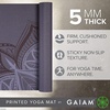image:imageGaiam Yoga Mat  Premium 5mm Print Thick Non Slip Exercise amp Fitness Mat for All Types of Yoga Pilates amp Floor Workouts 68 x 24 x 5mm  Printed Design  Sticky NonSlip Surface  5mm Cushioning  Yoga Pilates amp Floor Workouts  68x24Aubergine Point