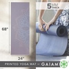 image:imageGaiam Yoga Mat  Premium 5mm Print Thick Non Slip Exercise amp Fitness Mat for All Types of Yoga Pilates amp Floor Workouts 68 x 24 x 5mm  Printed Design  Sticky NonSlip Surface  5mm Cushioning  Yoga Pilates amp Floor Workouts  68x24Dusty Purple Point