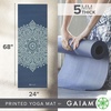 image:imageGaiam Yoga Mat  Premium 5mm Print Thick Non Slip Exercise amp Fitness Mat for All Types of Yoga Pilates amp Floor Workouts 68 x 24 x 5mm  Printed Design  Sticky NonSlip Surface  5mm Cushioning  Yoga Pilates amp Floor Workouts  68x24Indigo Sundial