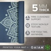 image:imageGaiam Yoga Mat  Premium 5mm Print Thick Non Slip Exercise amp Fitness Mat for All Types of Yoga Pilates amp Floor Workouts 68 x 24 x 5mm  Printed Design  Sticky NonSlip Surface  5mm Cushioning  Yoga Pilates amp Floor Workouts  68x24Indigo Sundial