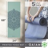 image:imageGaiam Yoga Mat  Premium 5mm Print Thick Non Slip Exercise amp Fitness Mat for All Types of Yoga Pilates amp Floor Workouts 68 x 24 x 5mm  Printed Design  Sticky NonSlip Surface  5mm Cushioning  Yoga Pilates amp Floor Workouts  68x24Cool Mint Sundial
