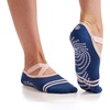 image:imageGaiam Grippy Studio Yoga Socks NonSlip OpenToe One Size  Toeless Design  Silicone Dot Grip  Yoga Pilates amp Barre  TravelReady  Fits Womens Shoe 510Indigo