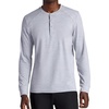 image:imageGaiam Mens Long Sleeve Henley Shirt Standard Fit Stretch Midweight MaterialSleet Heather  Commuter