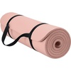 image:imageGaiam Thick Yoga Mat Exercise amp Fitness Mat with EasyCinch Carrying Strap  NonSlip NBR Foam  Joint Cushioning  Yoga Pilates Fitness amp Floor Workouts  72L x 24WFrench Rose