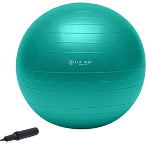 image:imageGaiam Balance Ball Kit AntiBurst Stability Ball with Pump  55cm AntiBurst Ball  Textured Grip Surface  Air Pump Included  Core amp Stability Training  Home UseGreen
