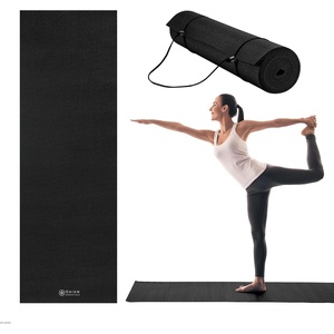 image:imageGaiam Essentials 14 Thin 6mm Yoga amp Pilates Fitness amp Exercise Mat with EasyCinch Carrier Strap Cusion Support For Fitness and Gym WorkoutsBlack