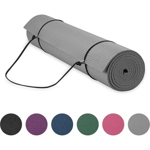 image:imageGaiam Essentials 14 Thin 6mm Yoga amp Pilates Fitness amp Exercise Mat with EasyCinch Carrier Strap Cusion Support For Fitness and Gym WorkoutsGrey