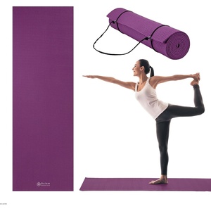 image:imageGaiam Essentials 14 Thin 6mm Yoga amp Pilates Fitness amp Exercise Mat with EasyCinch Carrier Strap Cusion Support For Fitness and Gym WorkoutsPurple