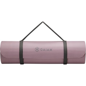 image:imageGaiam ExtraThick Yoga Fitness Mat and Exercise Mat with NonSlip Texture and Easy Carry StrapPurple