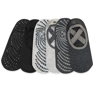 image:imageGaiam Grippy Studio Yoga Socks NonSlip OpenToe One Size  Toeless Design  Silicone Dot Grip  Yoga Pilates amp Barre  TravelReady  Fits Womens Shoe 510MidnightBlackGrey