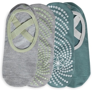 image:imageGaiam Grippy Studio Yoga Socks NonSlip OpenToe One Size  Toeless Design  Silicone Dot Grip  Yoga Pilates amp Barre  TravelReady  Fits Womens Shoe 510Vintage Green