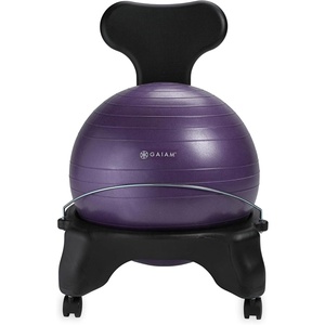 image:imageGaiam Kids Balance Ball Chair Active Seating Metal Frame BlueGreen  52cm AntiBurst Stability Ball  Core Engagement While Sitting  Pump Included  Home amp Office Desk Use  Active SeatingPurple