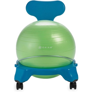 image:imageGaiam Kids Balance Ball Chair Active Seating Metal Frame BlueGreen  52cm AntiBurst Stability Ball  Core Engagement While Sitting  Pump Included  Home amp Office Desk Use  Active SeatingBlueGreen