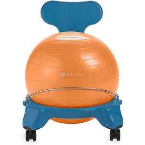 image:imageGaiam Kids Balance Ball Chair Active Seating Metal Frame BlueGreen  52cm AntiBurst Stability Ball  Core Engagement While Sitting  Pump Included  Home amp Office Desk Use  Active SeatingBlueOrange