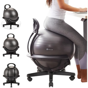 image:imageGaiam Kids Balance Ball Chair Active Seating Metal Frame BlueGreen  52cm AntiBurst Stability Ball  Core Engagement While Sitting  Pump Included  Home amp Office Desk Use  Active SeatingSwivel Base Black