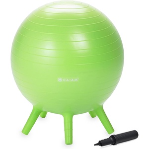 image:imageGaiam Kids StayNPlay Balance Ball Chair BuiltIn Legs  BuiltIn Stability Legs  Active Classroom Seating  Core Engagement  Kids Desk Chair  Pump IncludedLime
