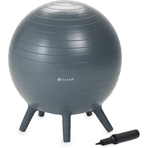 image:imageGaiam Kids StayNPlay Balance Ball Chair BuiltIn Legs  BuiltIn Stability Legs  Active Classroom Seating  Core Engagement  Kids Desk Chair  Pump IncludedGrey