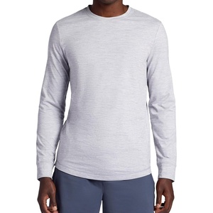 image:imageGaiam Mens Breathe Ease Long Sleeve Crewneck Top Standard Fit Stretch Heavyweight MaterialSleet Heather