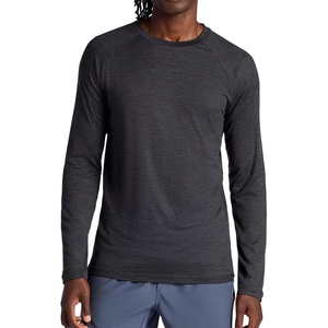 image:imageGaiam Mens Everyday Basic Long Sleeve Crewneck Top Standard Fit Stretch Midweight MaterialBlack Heather