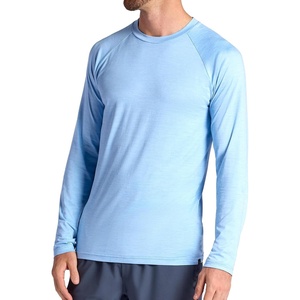 image:imageGaiam Mens Everyday Basic Long Sleeve Crewneck Top Standard Fit Stretch Midweight MaterialPlacid Blue Heather