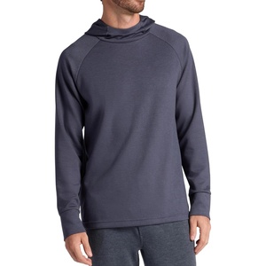 image:imageGaiam Mens Flow State Long Sleeve Cowl Neck Hoodie Standard Fit Stretch Midweight MaterialCool Grey Heather