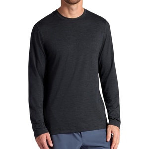 image:imageGaiam Mens Long Sleeve Crewneck Top Standard Fit Stretch Midweight MaterialBlack Heather  Intent