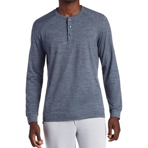 image:imageGaiam Mens Long Sleeve Henley Shirt Standard Fit Stretch Midweight MaterialEbony Heather  Commuter