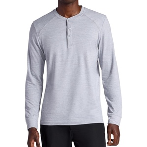 image:imageGaiam Mens Long Sleeve Henley Shirt Standard Fit Stretch Midweight MaterialSleet Heather  Commuter
