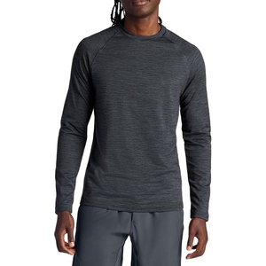 image:imageGaiam Mens Power Long Sleeve Crewneck Top Standard Fit Stretch Heavyweight Fleece MaterialBlack Heather
