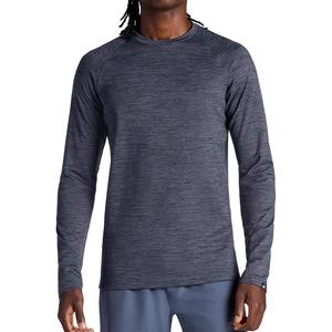 image:imageGaiam Mens Power Long Sleeve Crewneck Top Standard Fit Stretch Heavyweight Fleece MaterialEbony Heather