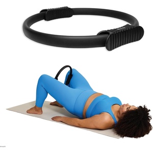 image:imageGaiam Pilates Ring Fitness Circle Toning Arms Legs amp Core  15 Magic Circle  Foam Padded Handles  Lightweight amp Flexible  Home amp Studio  Includes Exercise GuideSureGrip Black