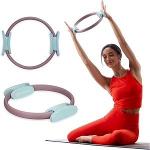 image:imageGaiam Pilates Ring Fitness Circle Toning Arms Legs amp Core  15 Magic Circle  Foam Padded Handles  Lightweight amp Flexible  Home amp Studio  Includes Exercise GuideDusty PinkSeafoam