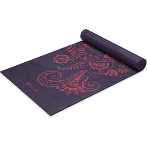 image:imageGaiam Premium Yoga Mat 6mm Thick Print Mat  Premium 6mm thick cushioning for joint support Nonslip print design for yoga Pilates amp floor workoutsAubergine Swirl