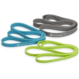 image:imageGaiam Restore Resistance Training Workout Pull Up Bands 3 Pack  ExtraStrong Durable Progressive Resistance Exercise Loop Cords for Assisted Pull Ups and Strength Bands Training