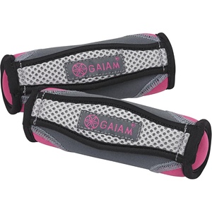 image:imageGaiam Soft Walking Hand Weights with Strap 4lb Set Women Men  Ergonomic Hand Strap  Soft Shell  Walking Running amp Aerobics  2 x 2lb Weights  LowImpact TrainingPurple