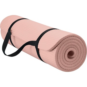 image:imageGaiam Thick Yoga Mat Exercise amp Fitness Mat with EasyCinch Carrying Strap  NonSlip NBR Foam  Joint Cushioning  Yoga Pilates Fitness amp Floor Workouts  72L x 24WFrench Rose