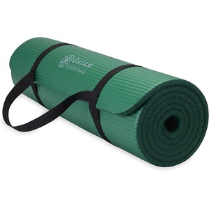 image:imageGaiam Thick Yoga Mat Exercise amp Fitness Mat with EasyCinch Carrying Strap  NonSlip NBR Foam  Joint Cushioning  Yoga Pilates Fitness amp Floor Workouts  72L x 24WGreen