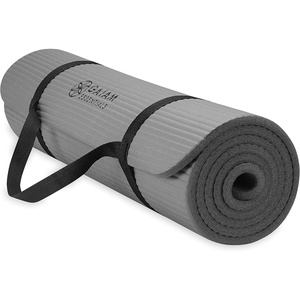 image:imageGaiam Thick Yoga Mat Exercise amp Fitness Mat with EasyCinch Carrying Strap  NonSlip NBR Foam  Joint Cushioning  Yoga Pilates Fitness amp Floor Workouts  72L x 24WGrey