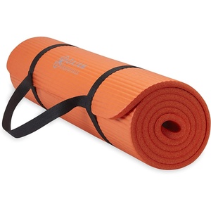 image:imageGaiam Thick Yoga Mat Exercise amp Fitness Mat with EasyCinch Carrying Strap  NonSlip NBR Foam  Joint Cushioning  Yoga Pilates Fitness amp Floor Workouts  72L x 24WOrange