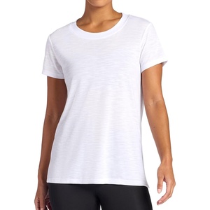 image:imageGaiam Womens Restore Rib Mix TShirt Relaxed Fit Lightweight Heathered Material HighLow HemBright White