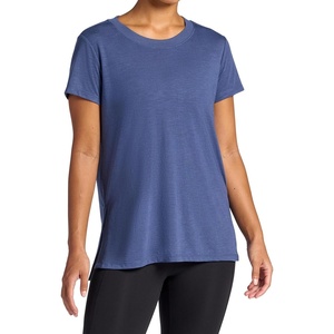 image:imageGaiam Womens Restore Rib Mix TShirt Relaxed Fit Lightweight Heathered Material HighLow HemShadow