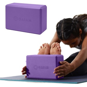image:imageGaiam Yoga Block  Supportive LatexFree Eva Foam  Soft NonSlip Surface with Beveled Edges for Yoga Pilates MeditationDeep Pueple