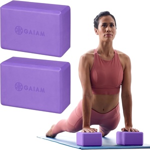image:imageGaiam Yoga Block  Supportive LatexFree Eva Foam  Soft NonSlip Surface with Beveled Edges for Yoga Pilates MeditationDeep Purple