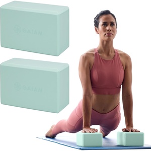 image:imageGaiam Yoga Block  Supportive LatexFree Eva Foam  Soft NonSlip Surface with Beveled Edges for Yoga Pilates MeditationLagoon