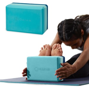 image:imageGaiam Yoga Block  Supportive LatexFree Eva Foam  Soft NonSlip Surface with Beveled Edges for Yoga Pilates MeditationTriColor Skyline