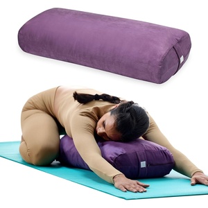 image:imageGaiam Yoga Bolster Pillow Supportive Cushion for Restorative Yoga  Firm cottonfilled bolster supports stretching amp restorative poses Carry handle washable cover yoga propPurple