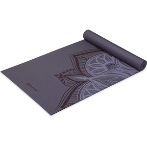 image:imageGaiam Yoga Mat  Premium 5mm Print Thick Non Slip Exercise amp Fitness Mat for All Types of Yoga Pilates amp Floor Workouts 68 x 24 x 5mm  Printed Design  Sticky NonSlip Surface  5mm Cushioning  Yoga Pilates amp Floor Workouts  68x24Aubergine Point