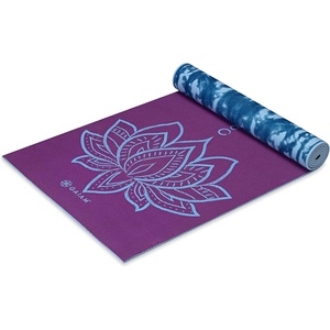 image:imageGaiam Yoga Mat  Premium 6mm Print Reversible Extra Thick Non Slip Exercise amp Fitness Mat for All Types of Yoga Pilates amp Floor Workouts 68 x 24 x 6mm ThickPurple Lotus