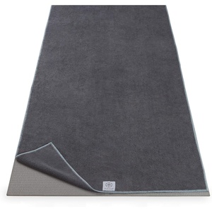 image:imageGaiam Yoga Mat Towel NonSlip Microfiber Black  MatSized Fit  QuickDry Microfiber  NonSlip Silicone Bottom  Machine Washable  Hot Yoga amp Pilates  68x24Folkstone Grey